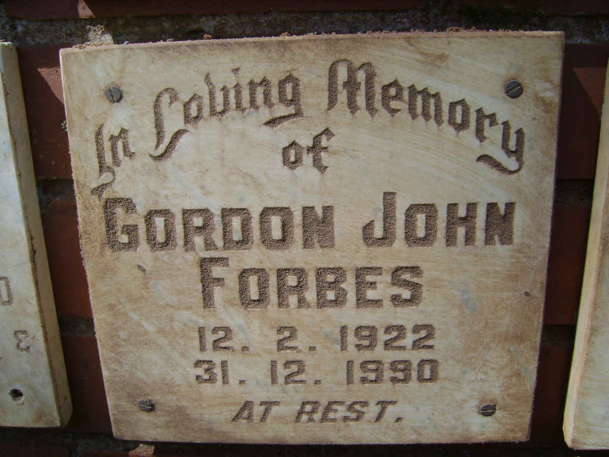 FORBES Gordon John 1922-1990