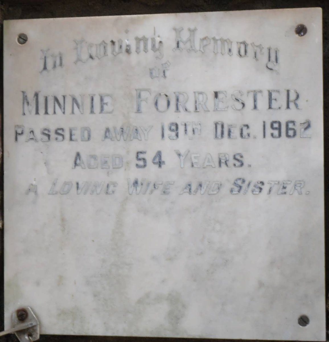 FORRESTER Minnie -1962