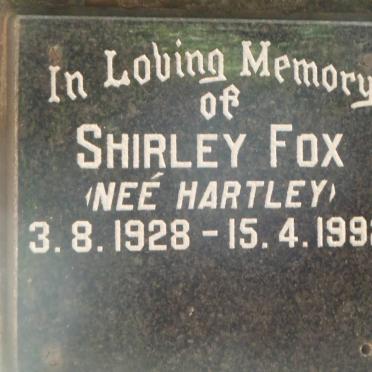 FOX Shirley nee HARTLEY 1928-1992