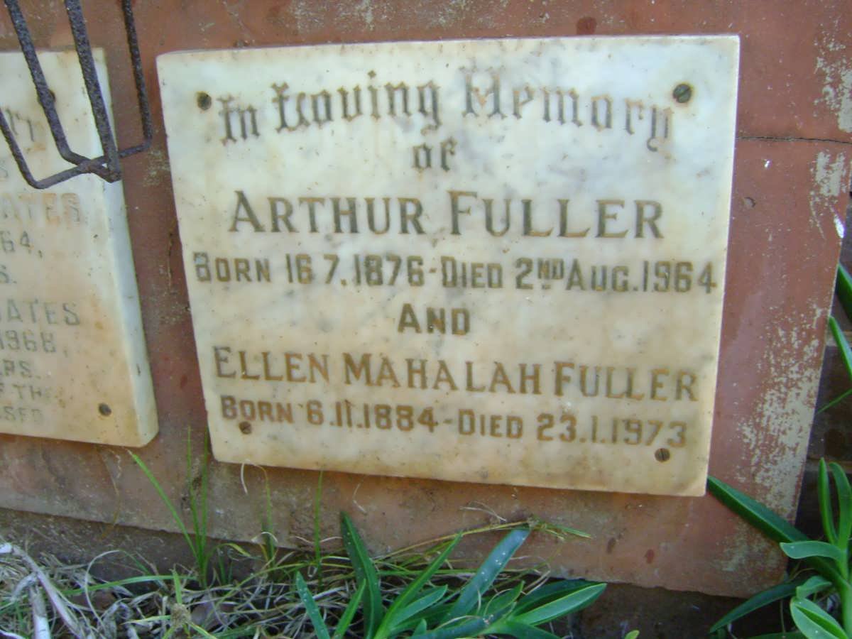 FULLER Arthur 1876-1964 &amp; Ellen Mahalah 1884-1973