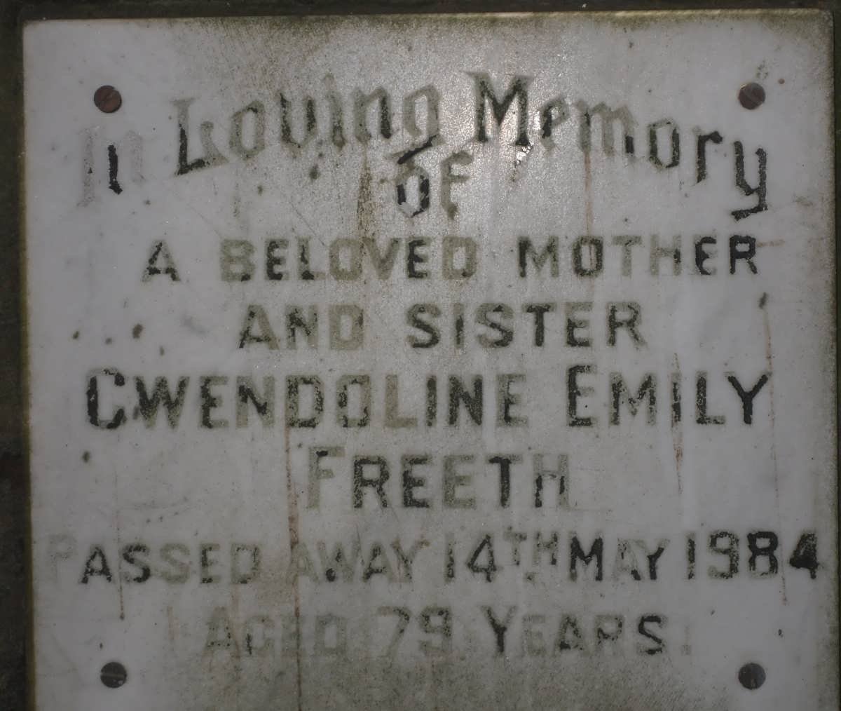 FREETH Gwendoline Emily -1984