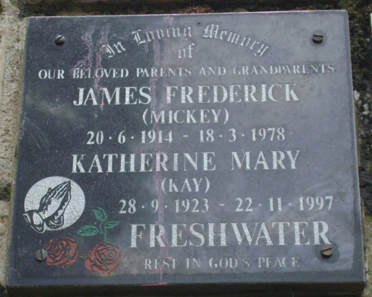 FRESHWATER James Frederick 1914-1978 &amp; Katherine Mary 1923-1997