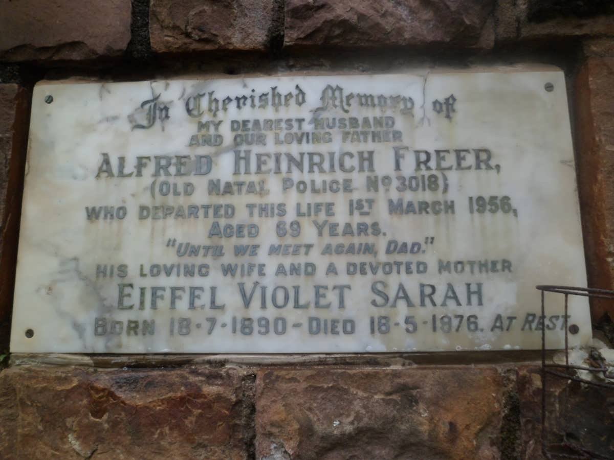 FREER Alfred Heinrich -1956 &amp; Eiffel Violet Sarah 1890-1976