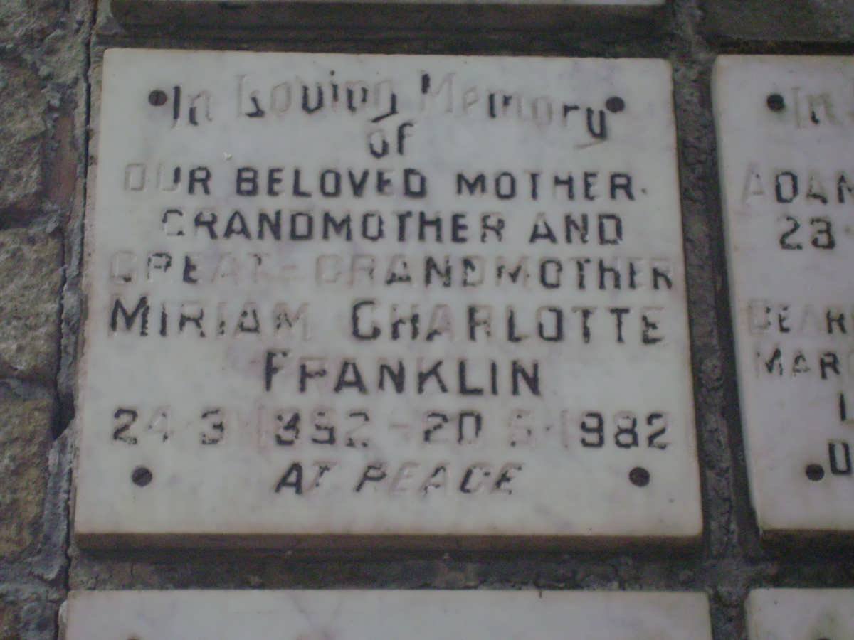 FRANKLIN Miriam Charlotte 1892-1982