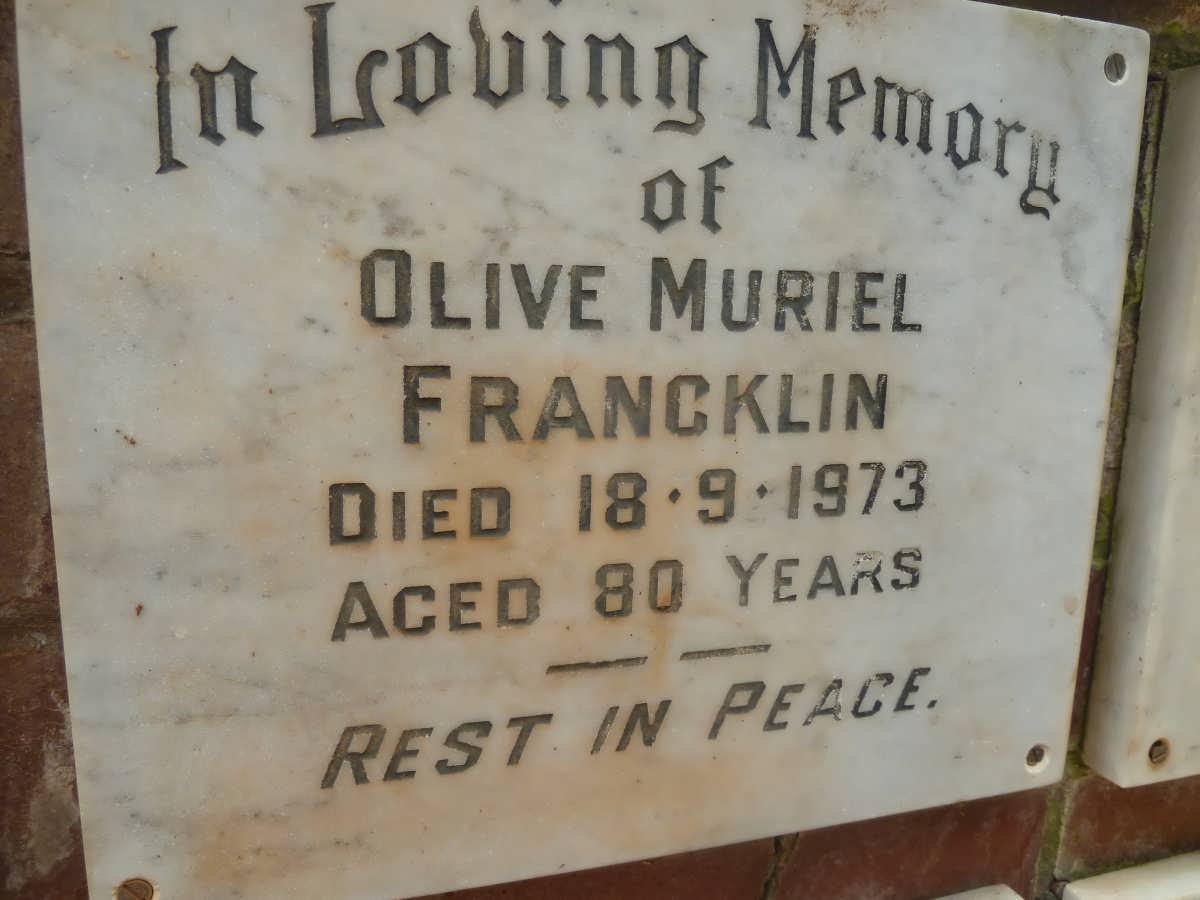FRANCKLIN Olive Muriel -1973