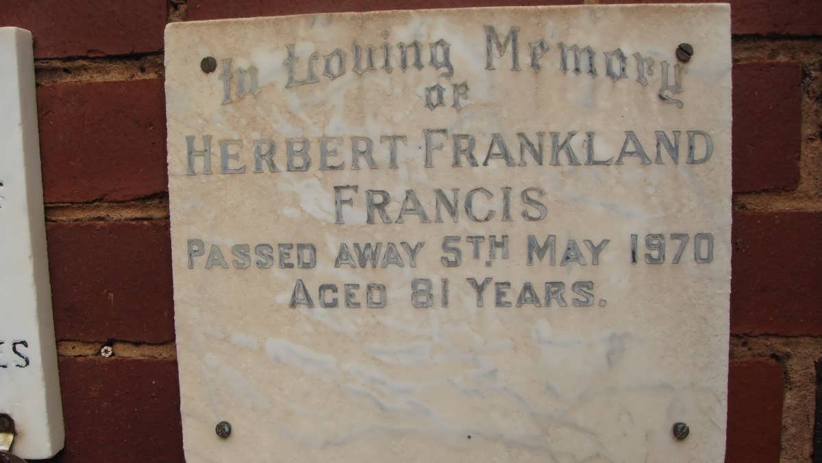 FRANCIS Herbert Frankland -1970