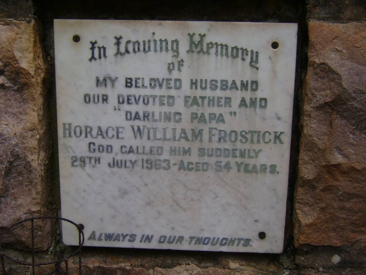 FROSTICK Horace William -1963