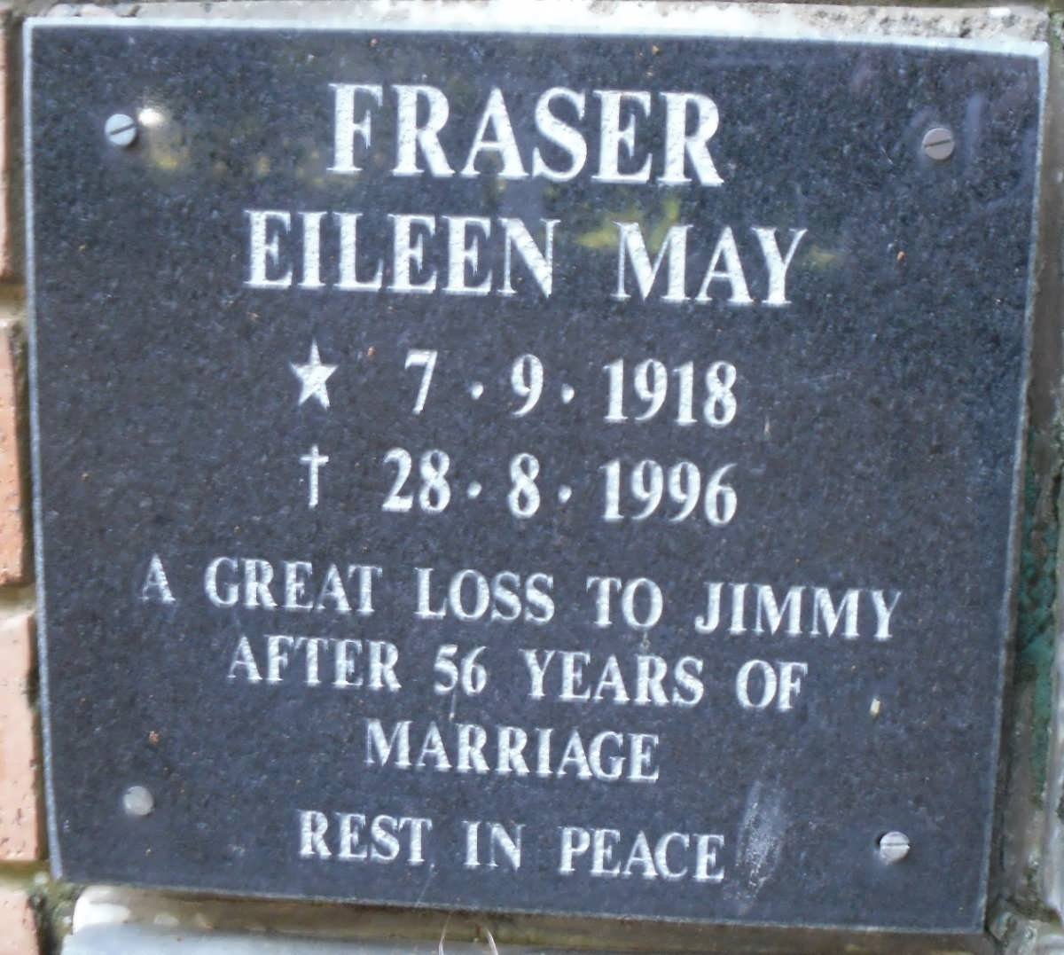 FRASER Eileen May 1918-1996