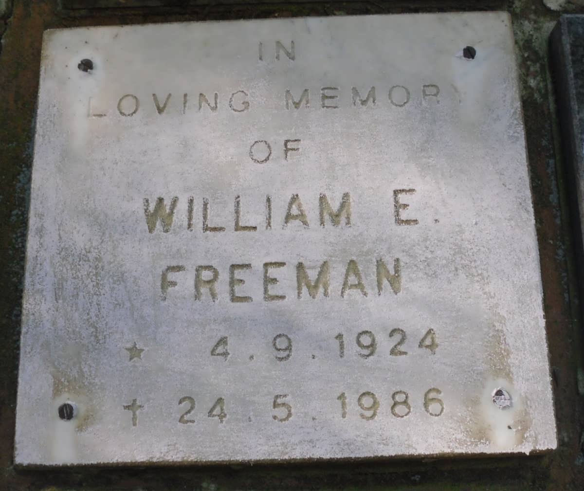 FREEMAN William E. 1924-1986