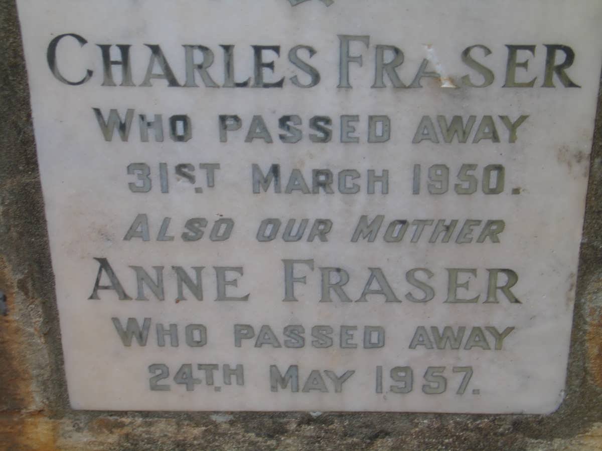 FRASER Charles -1950 &amp; Anne -1957
