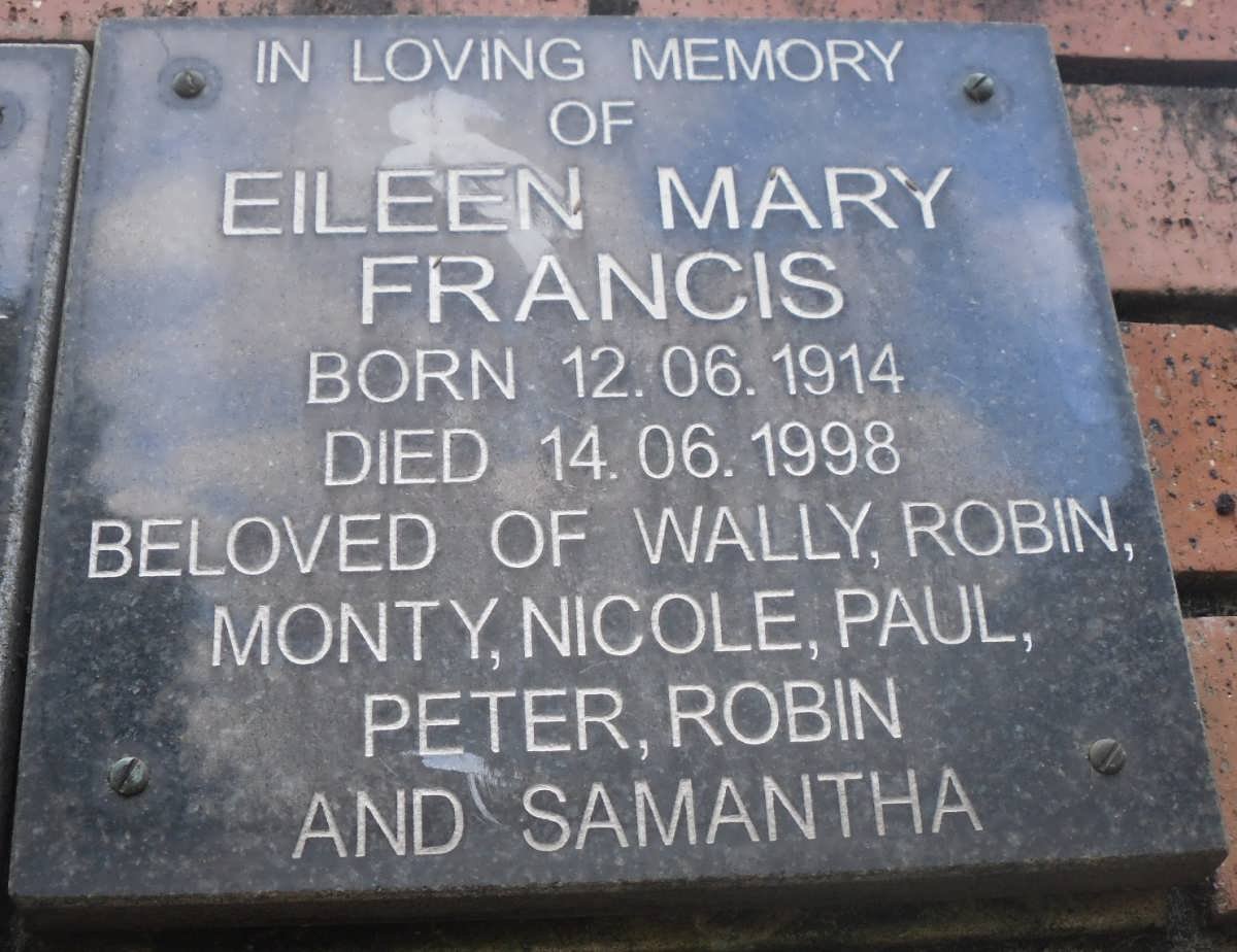 FRANCIS Eileen Mary 1914-1998