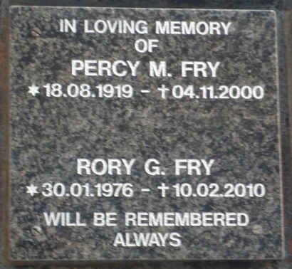 FRY Percy M. 1919-2000 :: FRY Rory G. 1976-2010