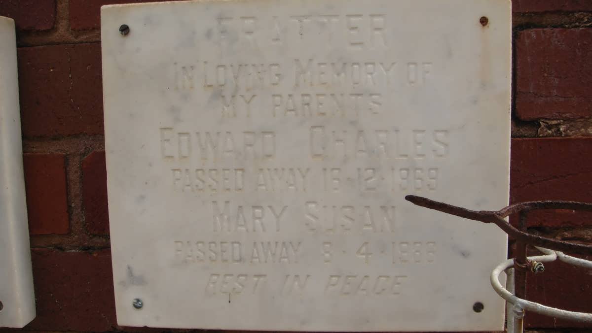 FRATTER Edward Charles -1969 &amp; Mary Susan -1986