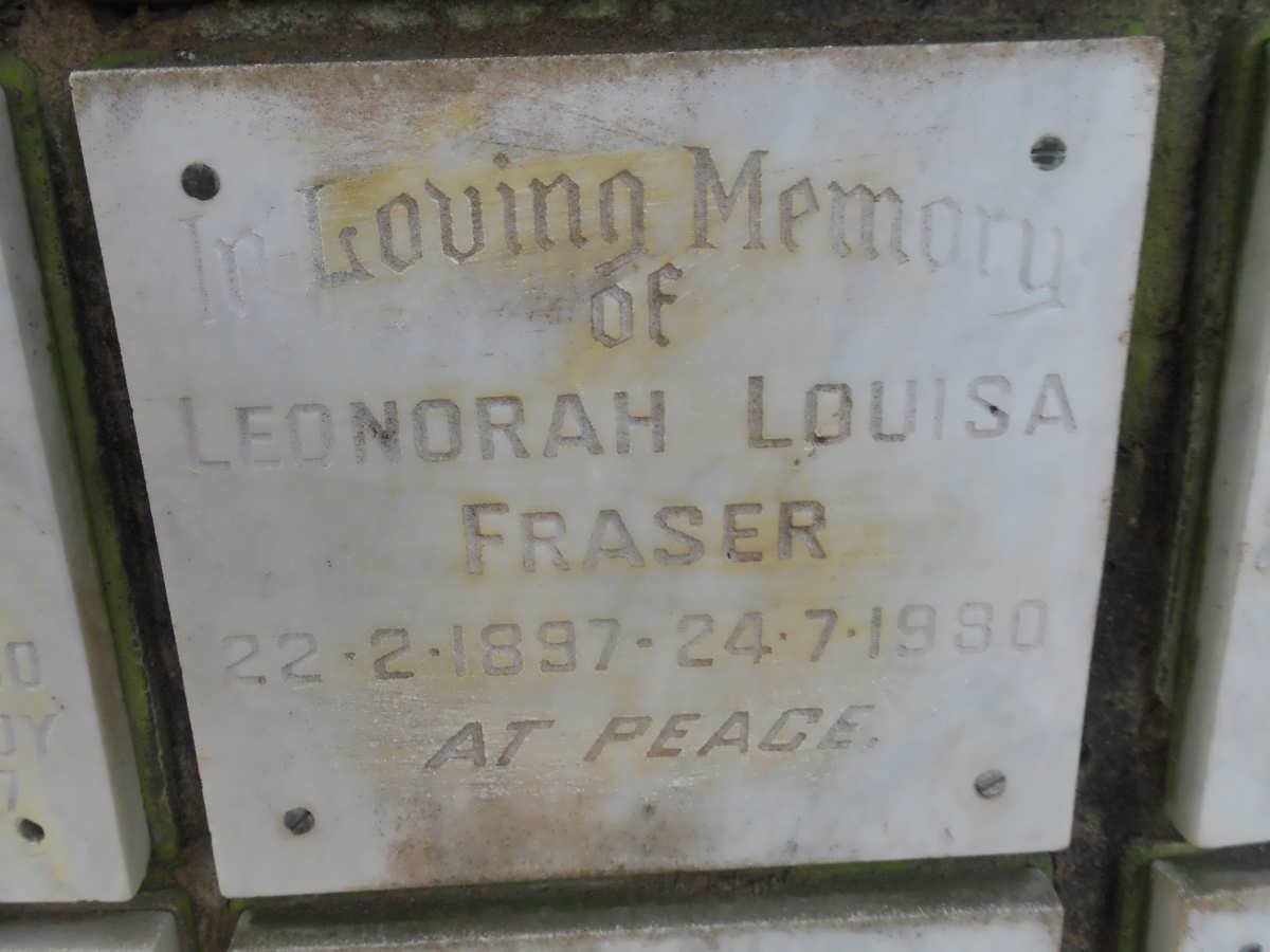 FRASER Leonorah Louisa 1897-1980