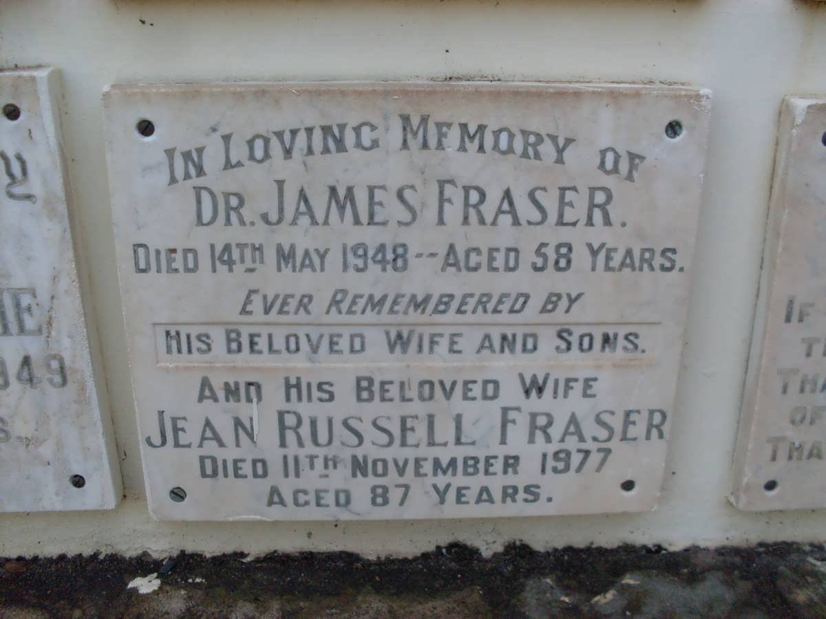 FRASER James -1948 &amp; Jean Russell -1977