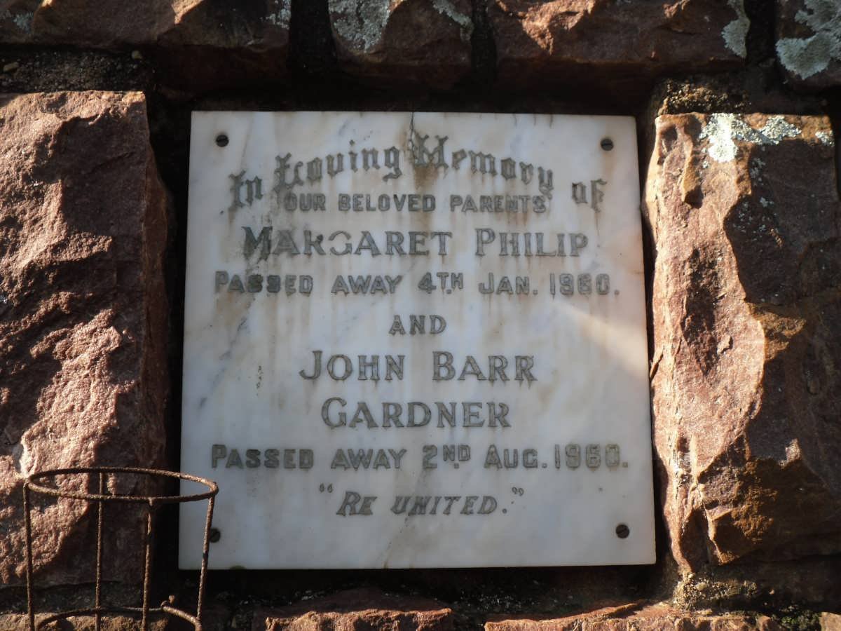 GARDNER John Barr -1960 &amp; Margaret Philip -1960