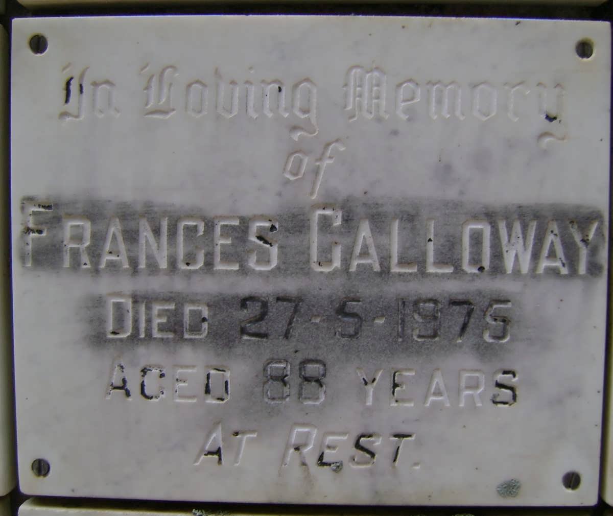 GALLOWAY Frances -1975