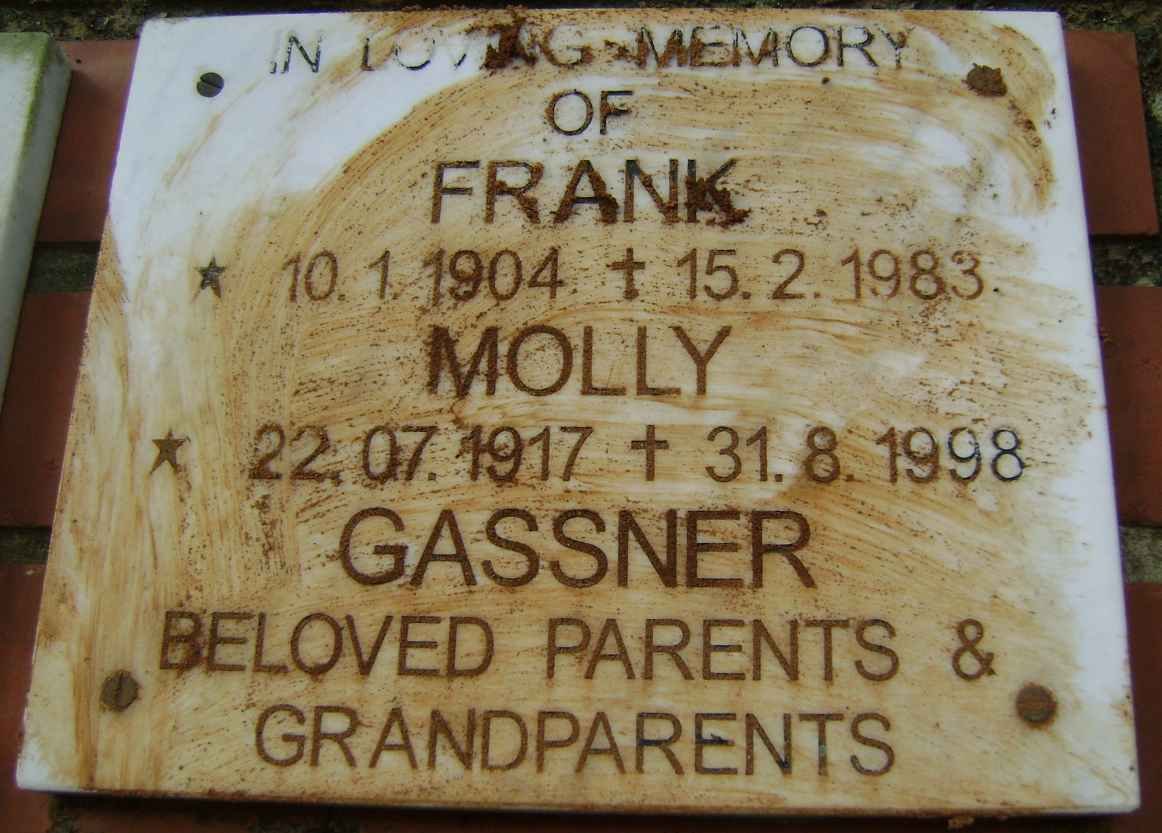 GASSNER Frank 1904-1983 &amp; Molly 1917-1998