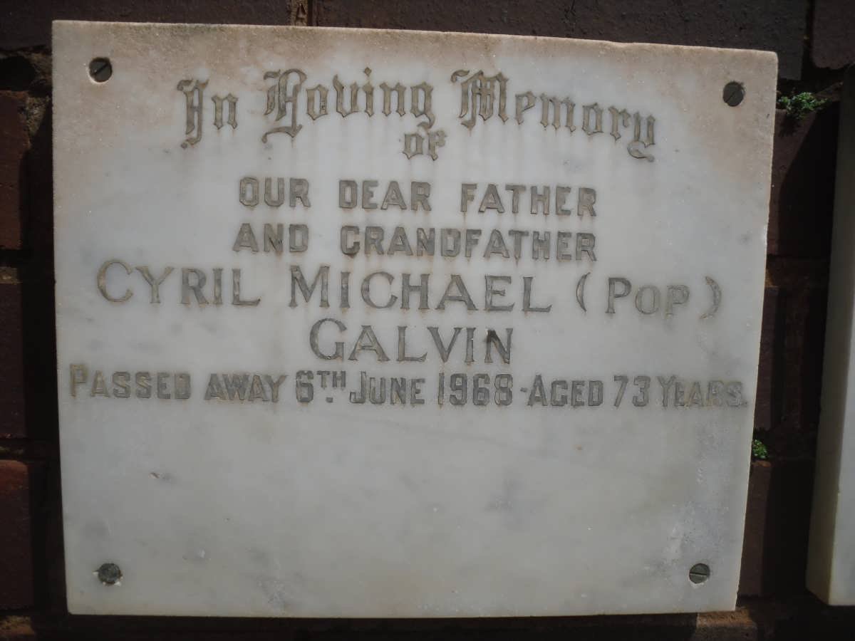 GALVIN Cyril Michael -1968