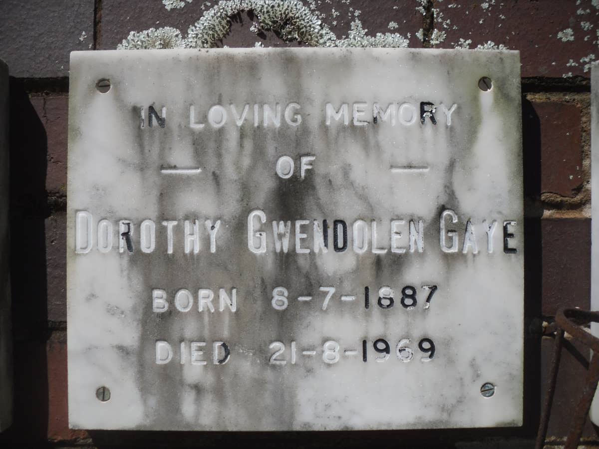 GAYE Dorothy Gwendolen 1887-1969