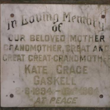 GASKELL Kate Grace 1894-1984