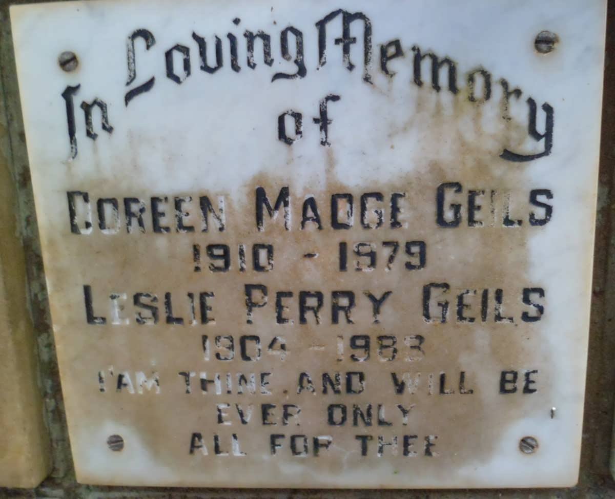 GEILS Leslie Perry 1904-1988 &amp; Doreen Madge 1910-1979
