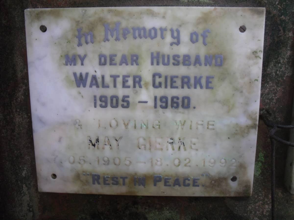 GIERKE Walter 1905-1960 &amp; May 1905-1992