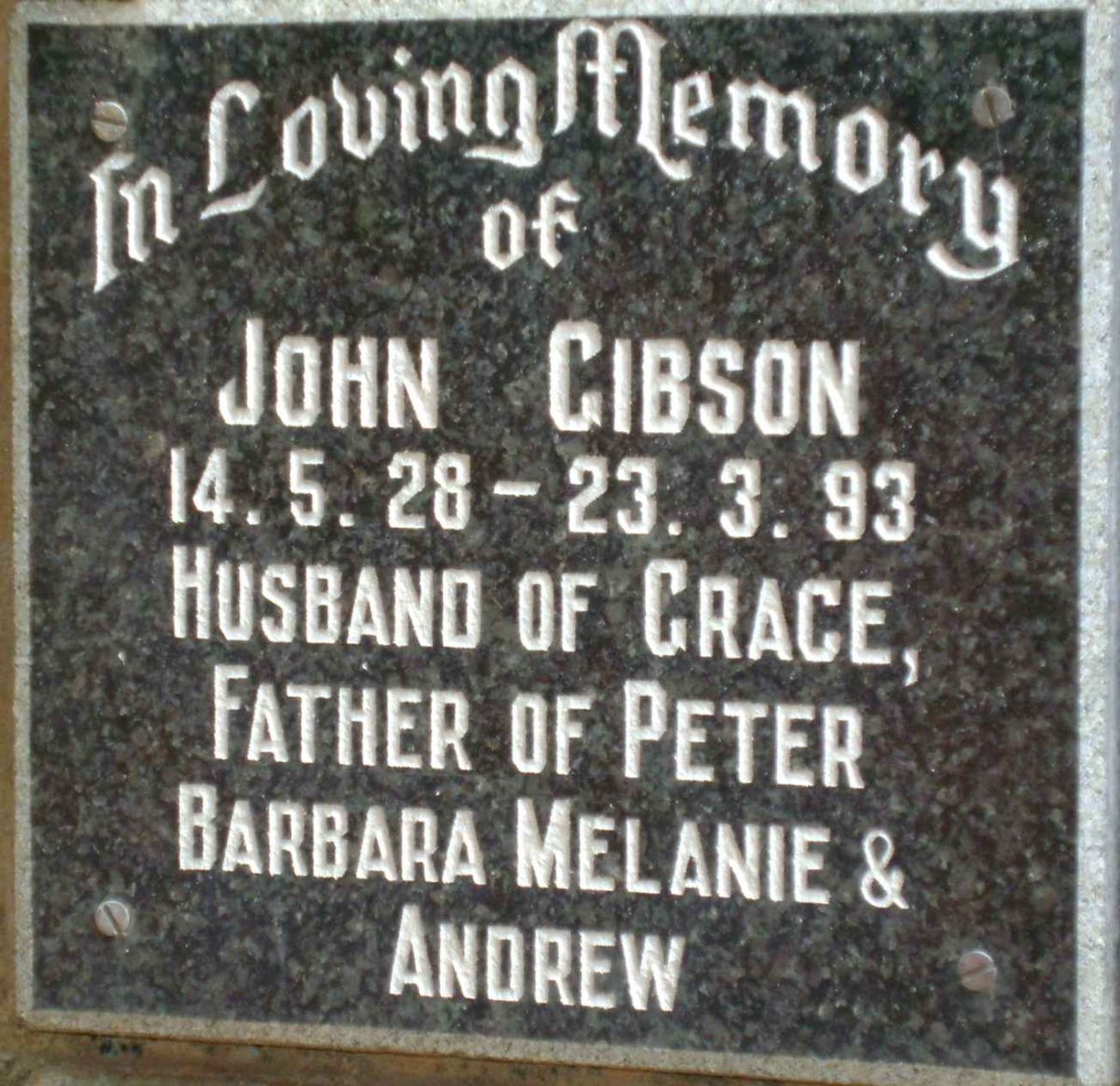 GIBSON John 1928-1993