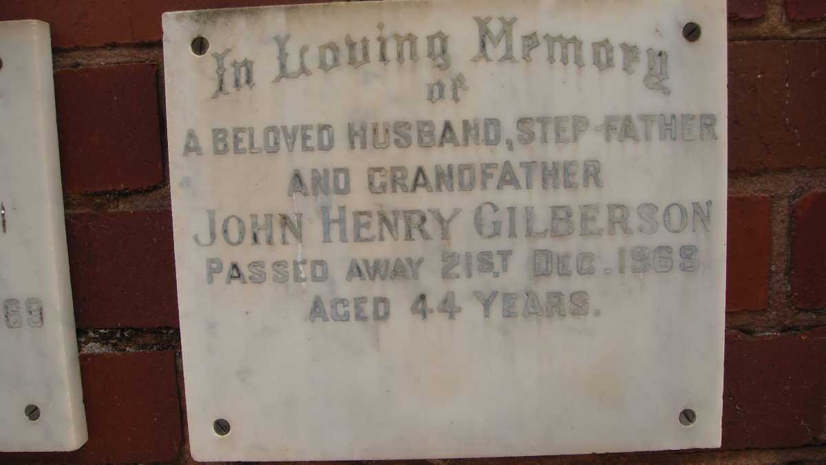 GILBERSON John Henry -1969