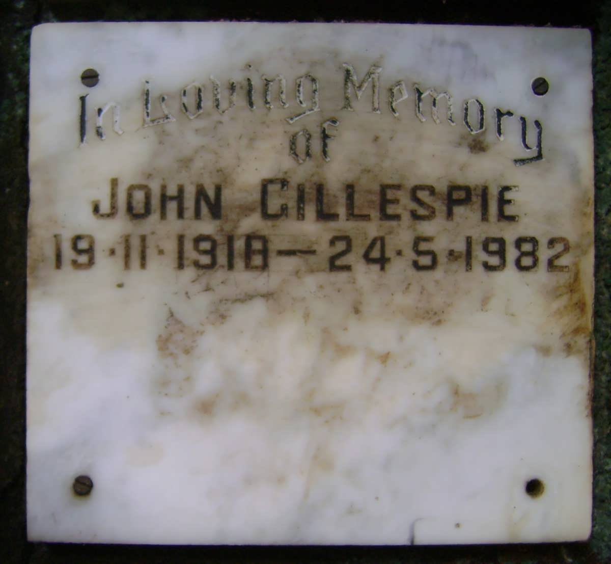 GILLESPIE John 1918-1982