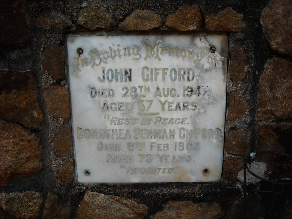 GIFFORD John -1947 &amp; Dorothea Penman -1966