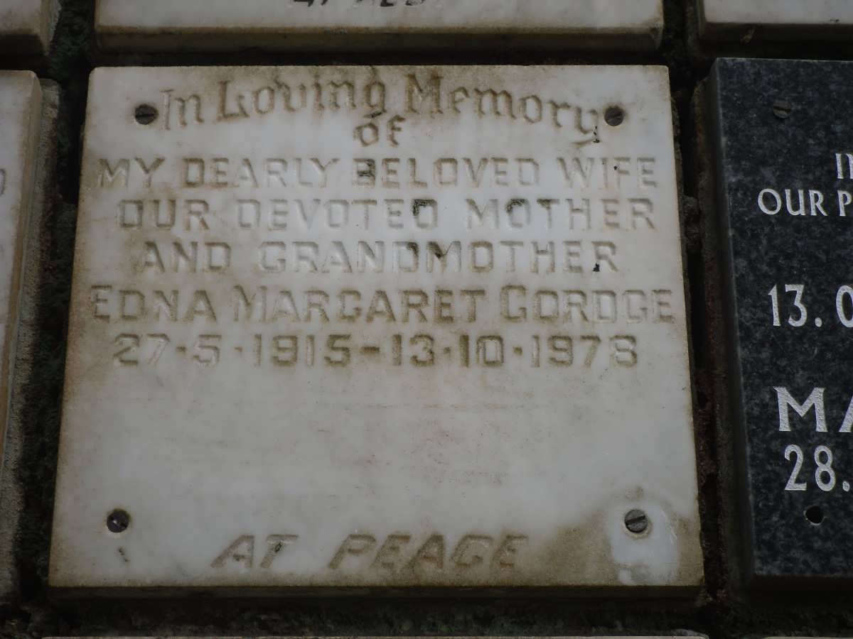 GORDGE Edna Margaret 1915-1978