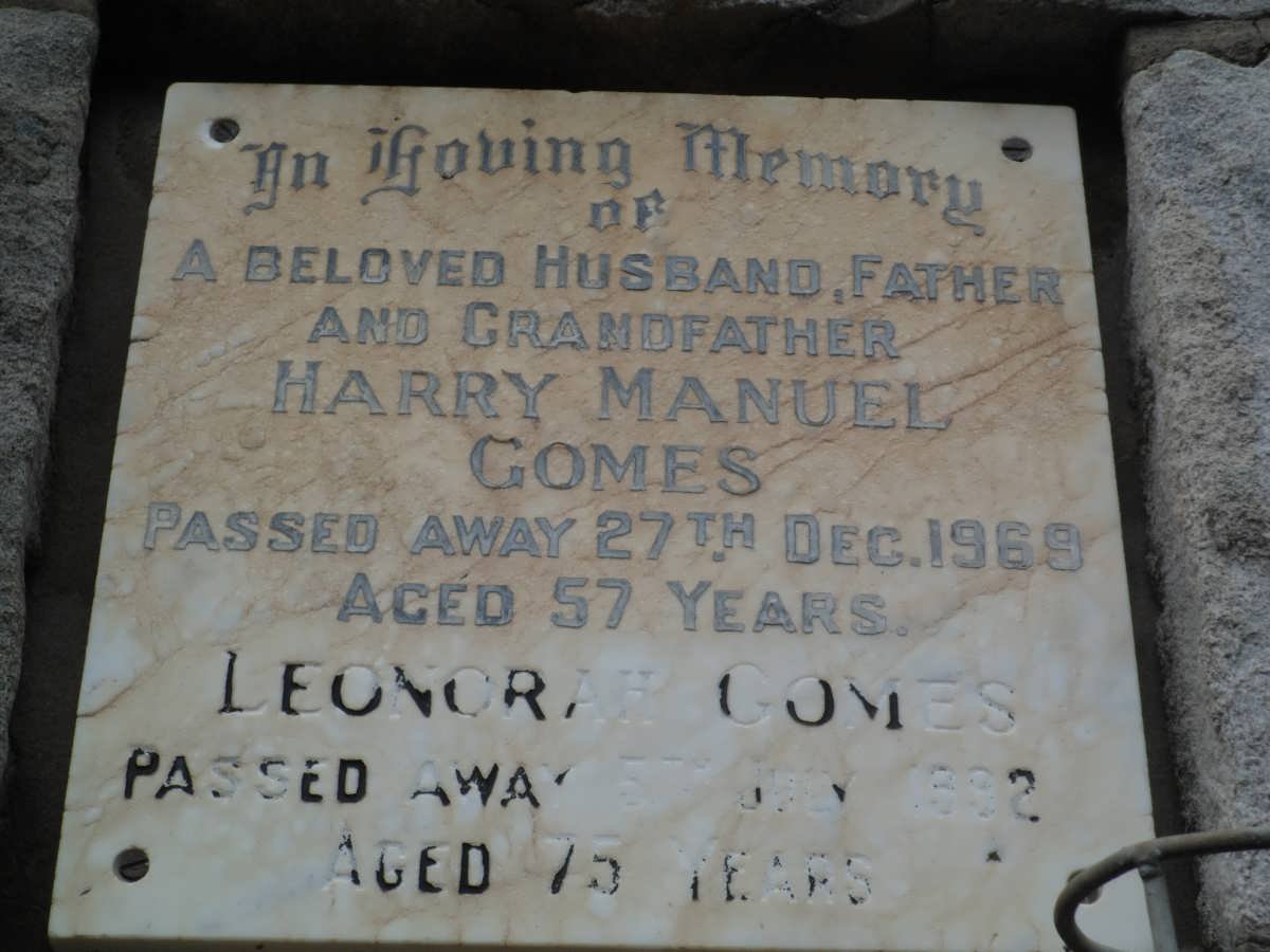GOMES Harry Manuel -1969 &amp; Leonorah -1992