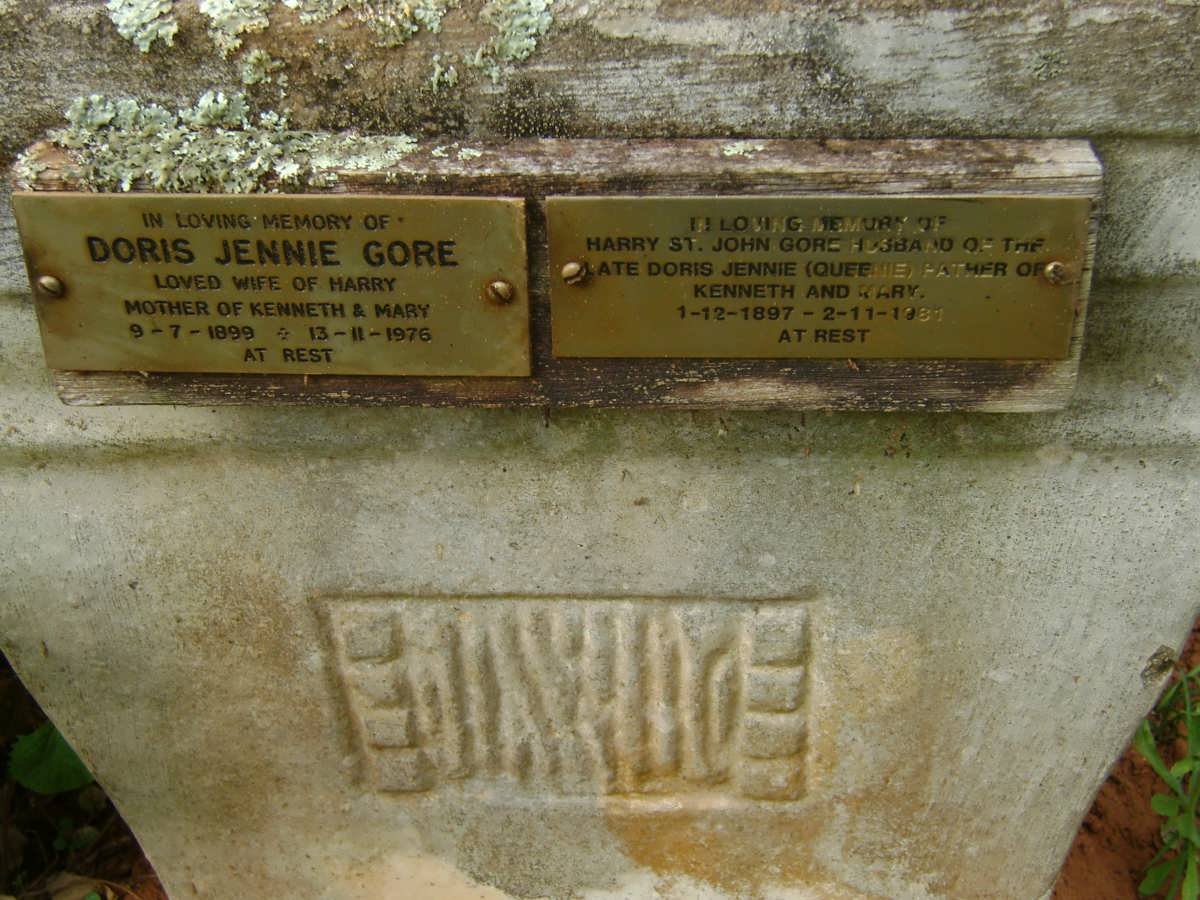 GORE Harry St. John 1897-1981 &amp; Doris Jennie 1899-1976