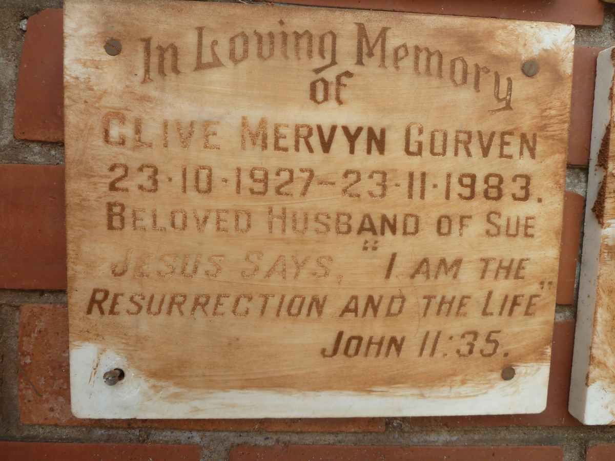 GORVEN Clive Mervyn 1927-1983