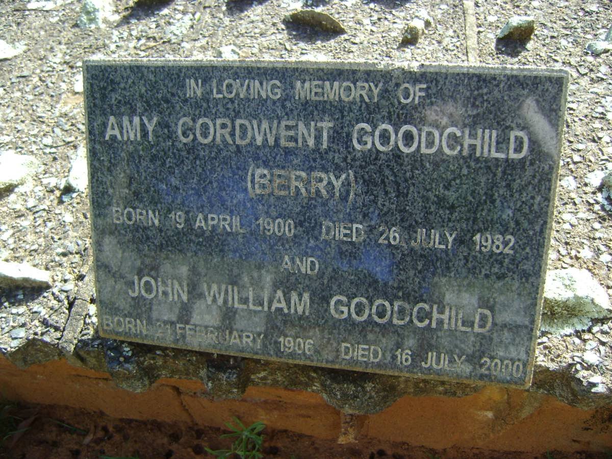 GOODCHILD John William 1906-2000 &amp; Amy Cordwent BERRY 1900-1982