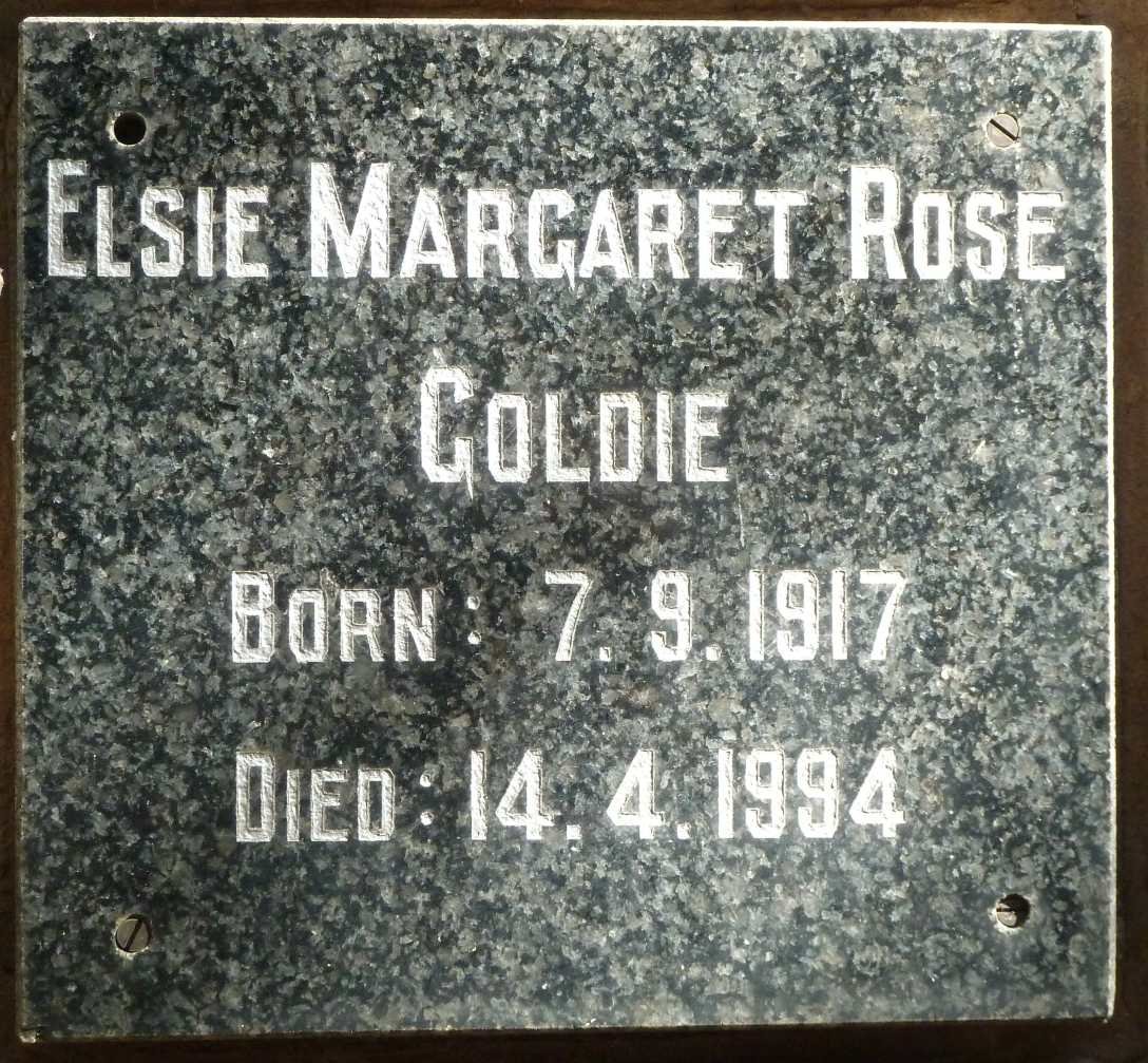 GOLDIE Elsie Margaret Rose 1917-1994
