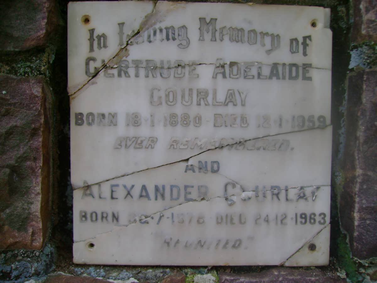 GOURLAY Alexander -1963 &amp; Gertrude Adelaide -1959