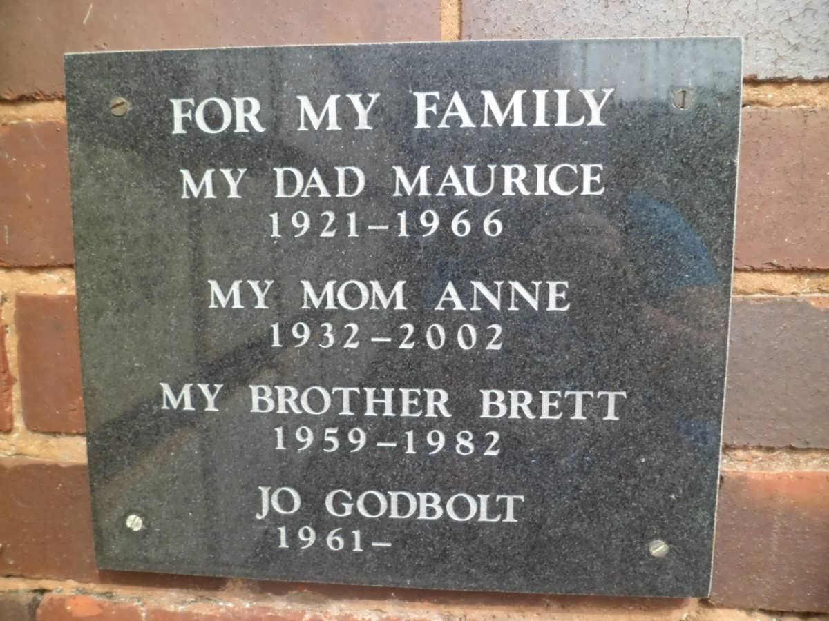 GODBOLT Maurice 1921-1966 &amp; Anne 1932-2002 :: GODBOLT Brett 1959-1982 :: GODBOLT Jo 1961-