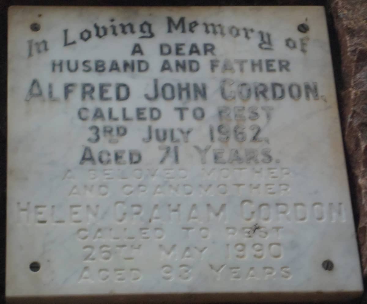 GORDON Alfred John -1962 &amp; Helen Graham -1990