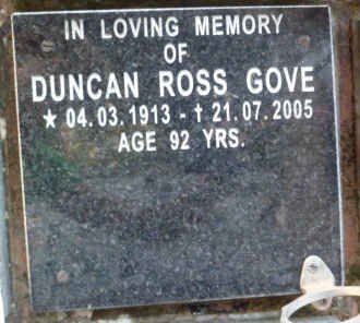 GOVE Duncan Ross 1913-2005