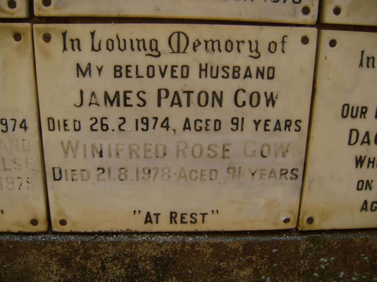 GOW James Paton -1974 &amp; Winifred Rose -1978
