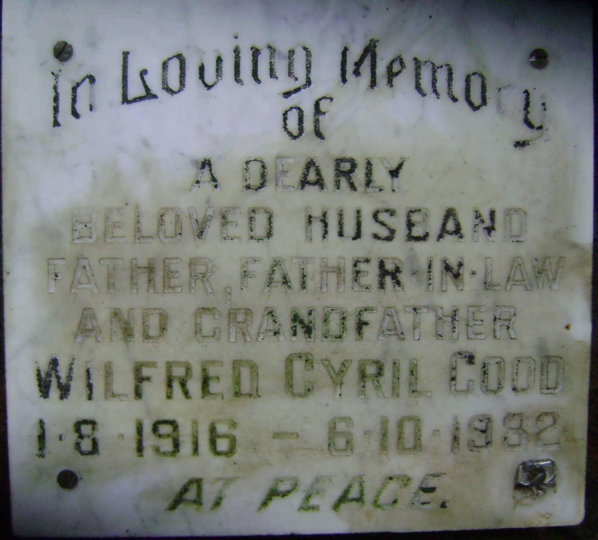 GOOD Wilfred Cyril 1916-1982
