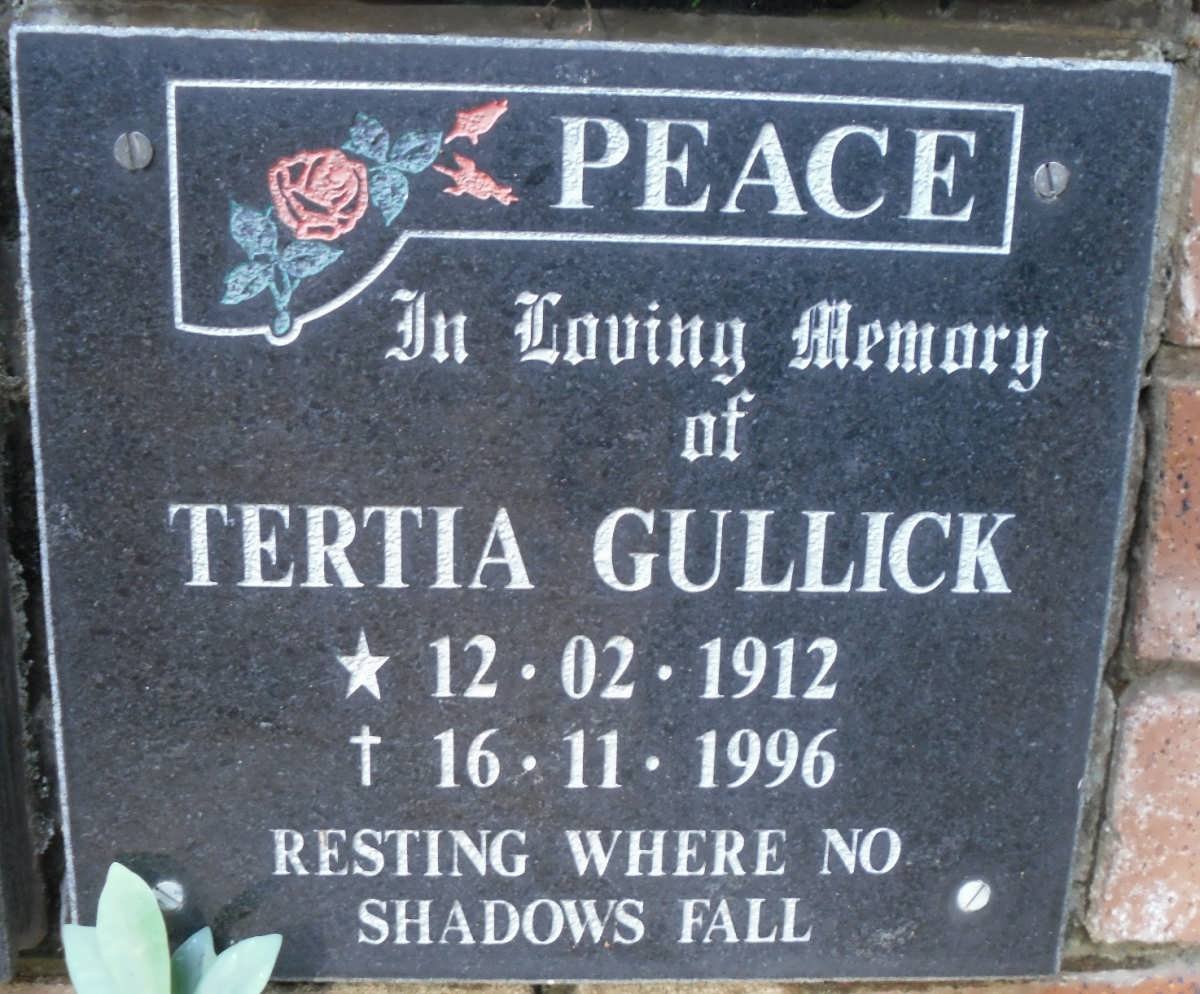 GULLICK Tertia 1912-1996