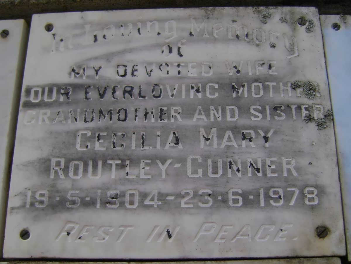 GUNNER Cecilia Mary, Routley 1904-1978