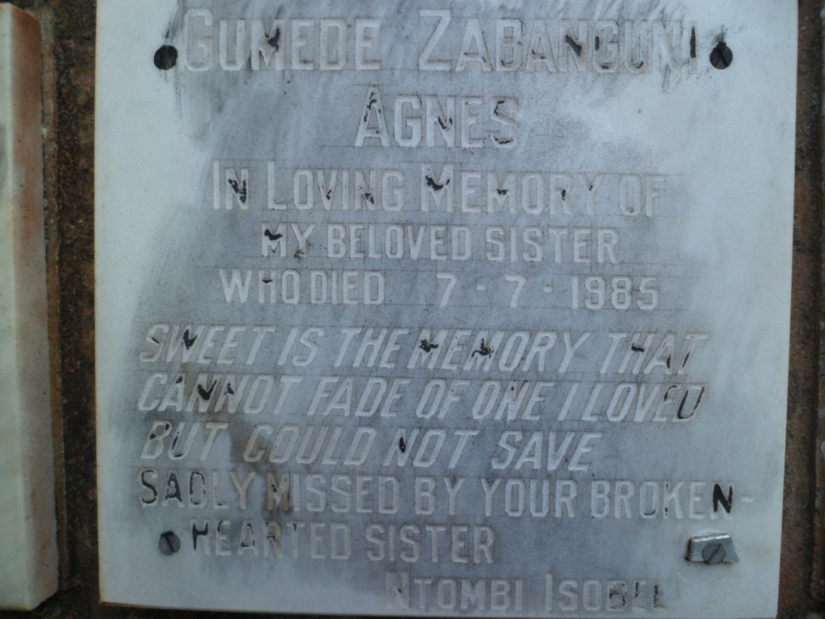 GUMEDE Zabanguni Agnes -1985