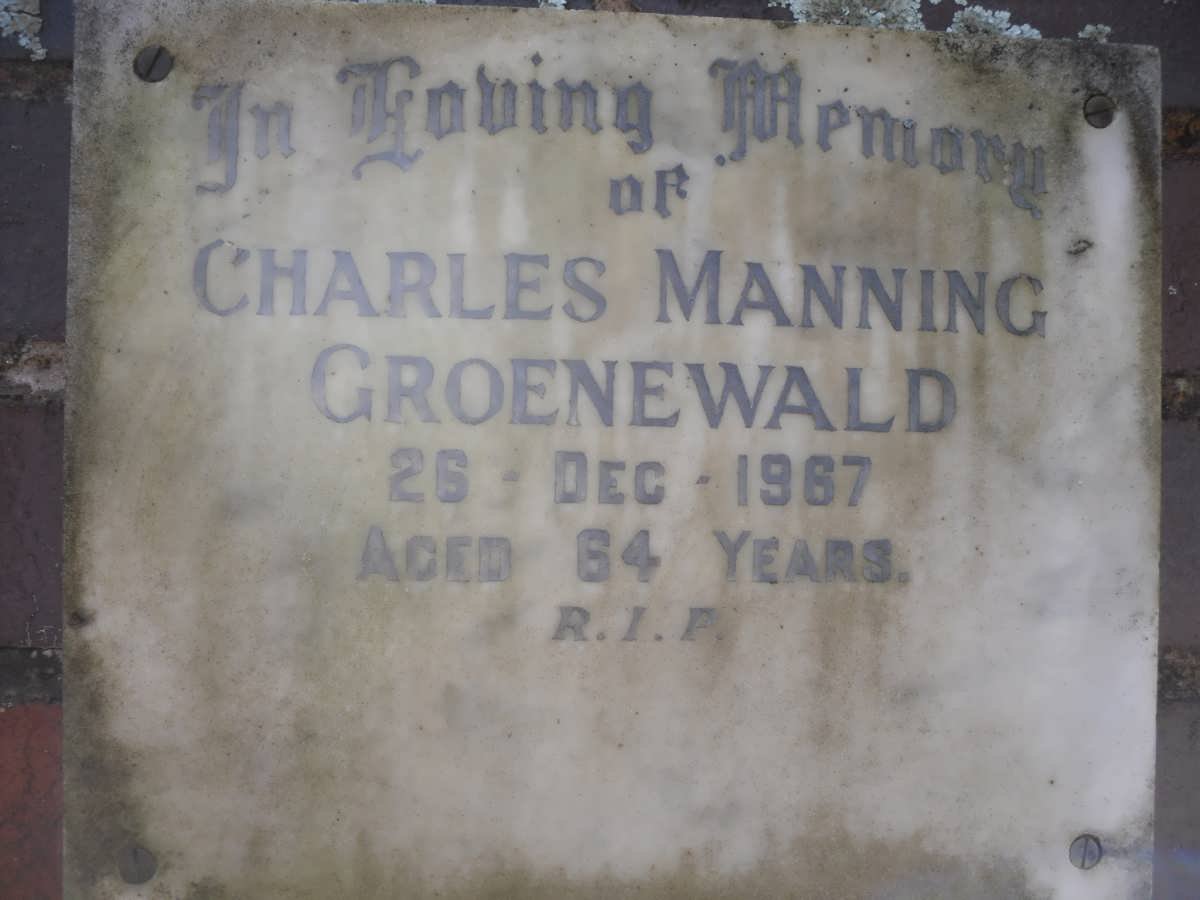 GROENEWALD Charles Manning -1967