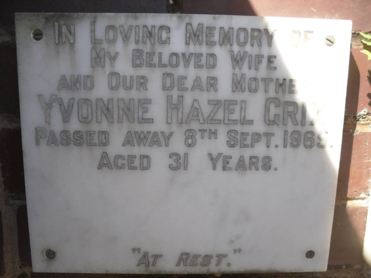 GRIX Yvonne Hazel -1965