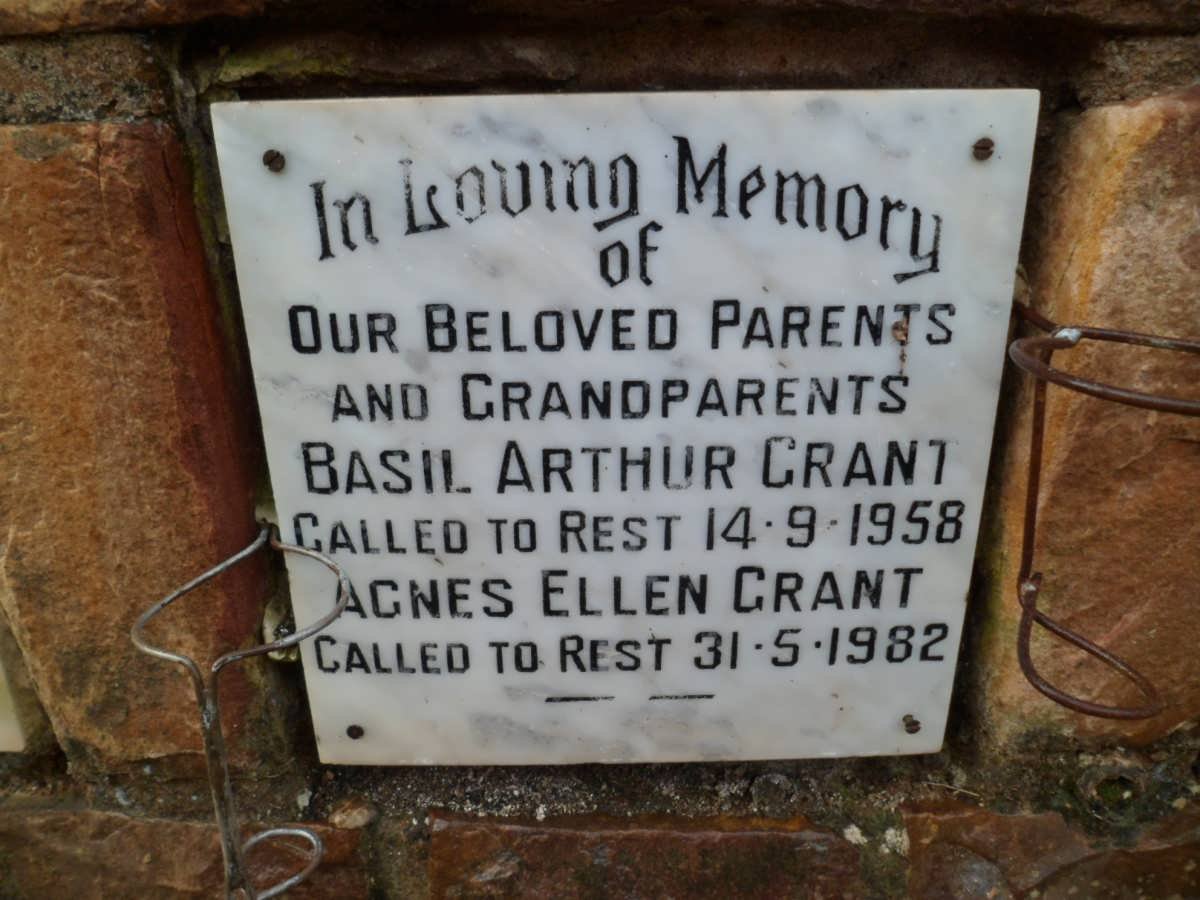 GRANT Basil Arthur -1958 &amp; Agnes Ellen -1982