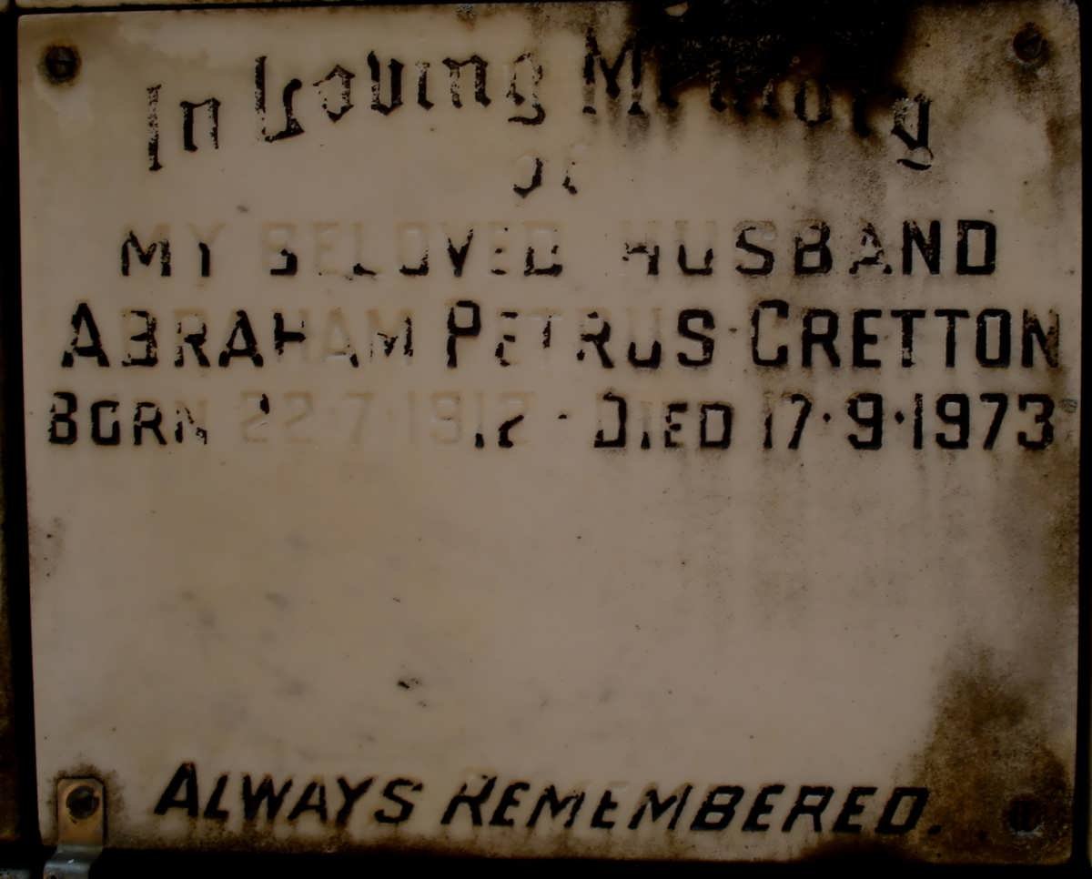 GRETTON Abraham Petrus 1912-1973